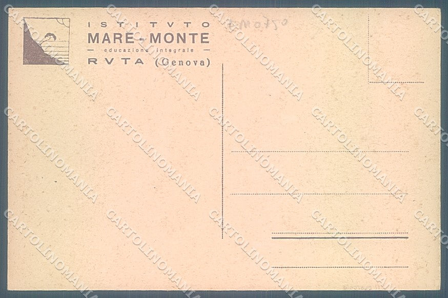Genova Ruta Querceto Istituto Mare Monte RIFILATA cartolina JK6720 – retro