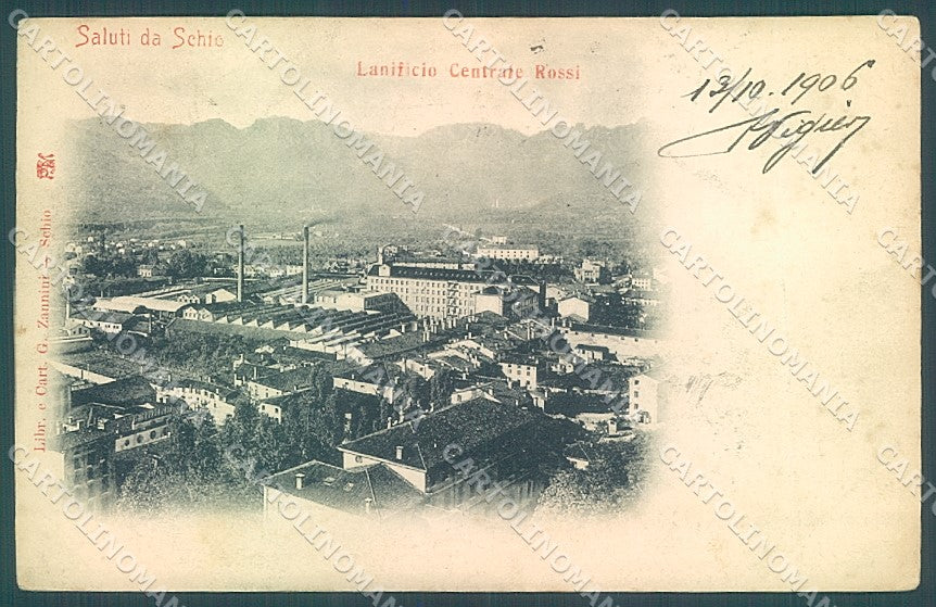 Vicenza Schio Lanificio Centrale Rossi saluti da cartolina JK6725 – fronte