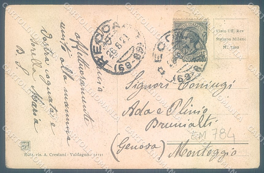 Vicenza Recoaro Via Grandis Modiano 87721 cartolina JK6728 – retro