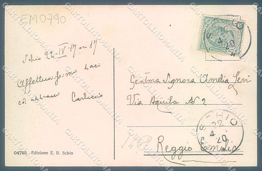 Vicenza Schio Piazza Rossi Tricolore cartolina JK6729 – retro