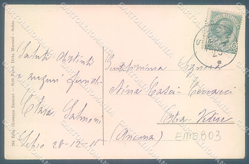 Vicenza Schio Valletta dei Frati cartolina JK6733 – retro