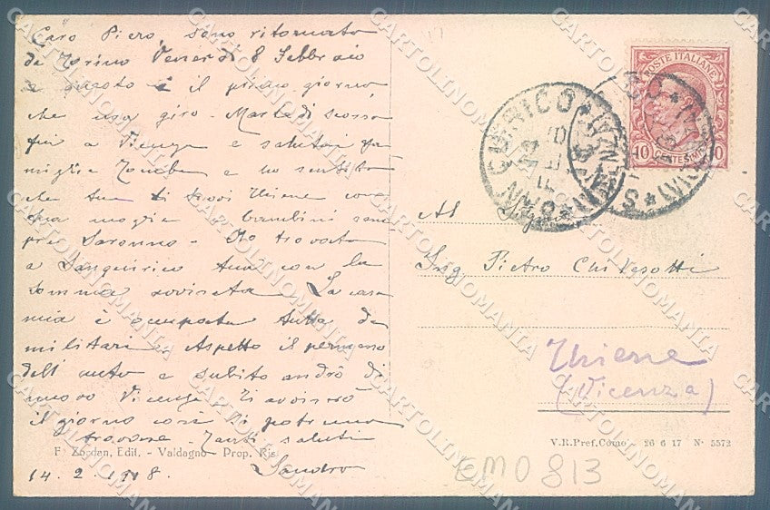 Vicenza Valdagno Stabilimento Marzotto cartolina JK6738 – retro