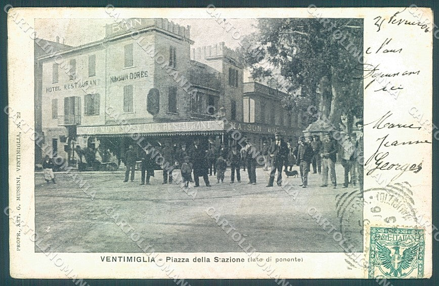 Imperia Ventimiglia Hotel Piazza della Stazione cartolina JK6760 – fronte