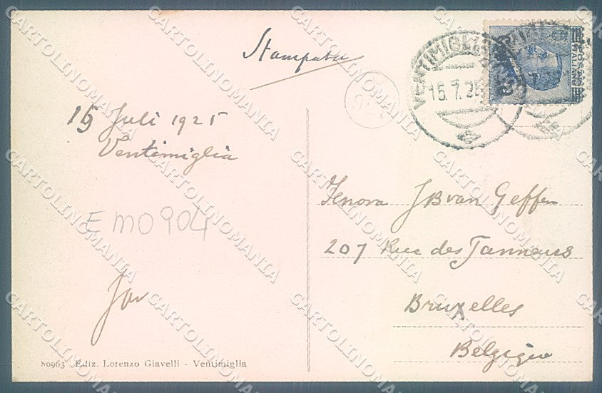 Imperia Ventimiglia Chiesa Val Roia cartolina JK6765 – retro