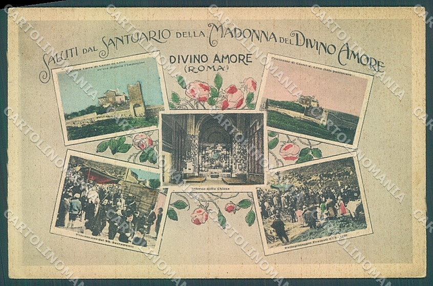 Roma Castel di Leva Madonna Divino Amore Processione Alterocca cartolina JK6769 – fronte