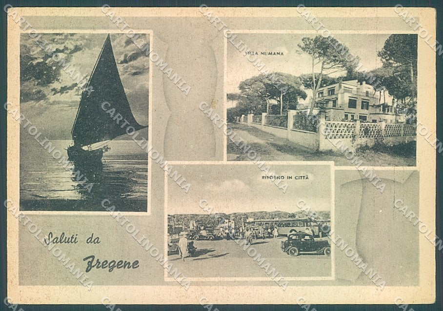 Roma Fregene saluti da Villa Numana Corriera FG cartolina JK6770 – fronte