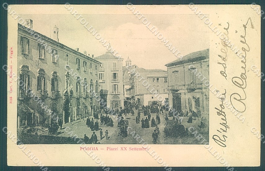 Foggia Città Piazza XX Settembre STRAPPINO PIEGHINA cartolina JK6790 – fronte