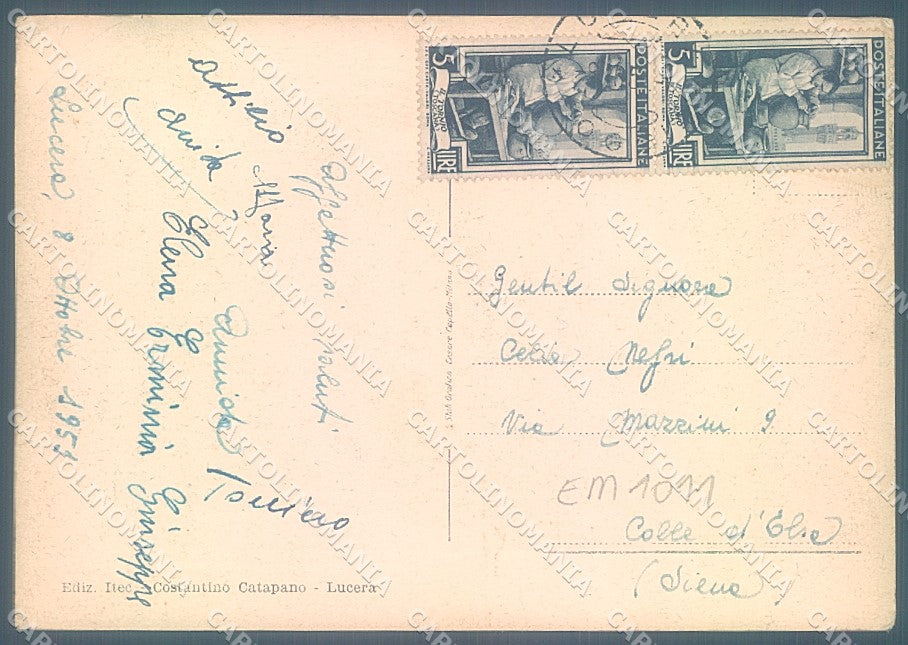 Foggia Lucera Piazza Duomo PIEGHINE FG cartolina JK6793 – retro
