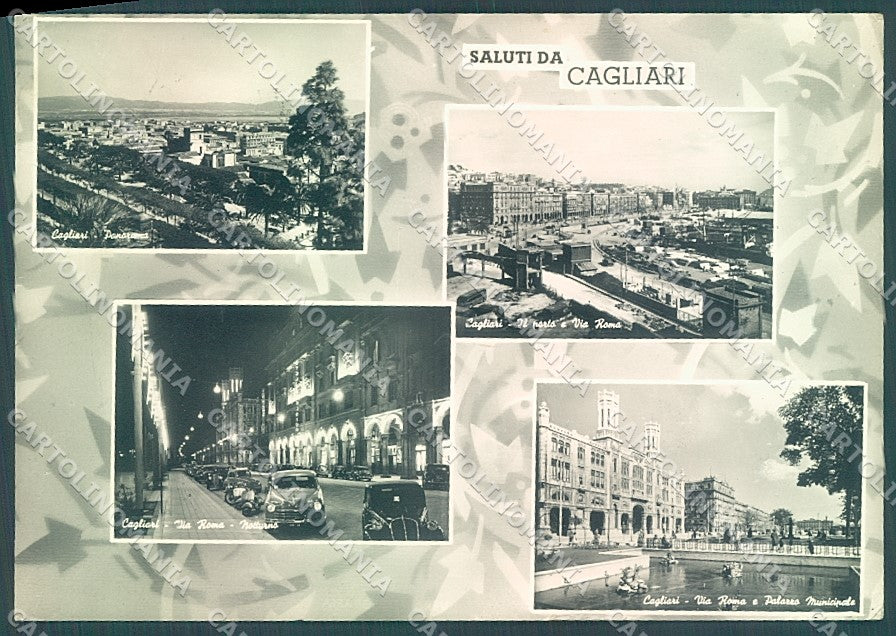 Cagliari Città Via Roma Municipio saluti da Foto FG cartolina JK6801 – fronte