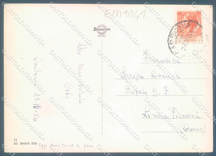 Cagliari Carbonia Chiesa San Ponziano saluti Foto PIEGHINA FG cartolina JK6803 – retro