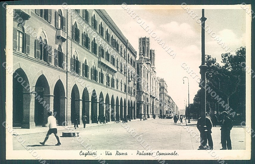 Cagliari Città Via Roma Palazzo Comunale cartolina JK6808 – fronte