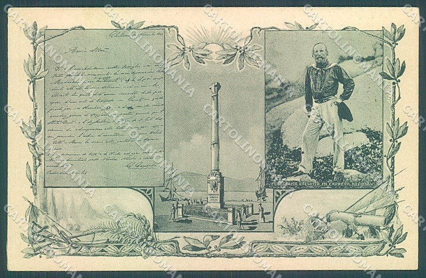 Sassari Caprera Garibaldi Onoranze Centenario Nascita cartolina JK6814 – fronte