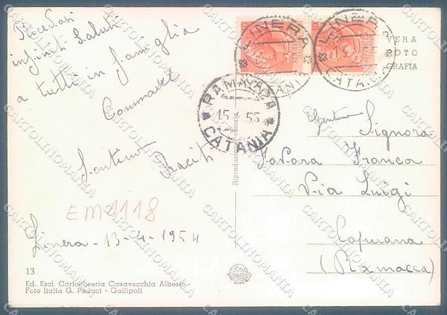 Lecce Gallipoli Rotonda Lido San Giovanni Foto FG cartolina JK6823 – retro