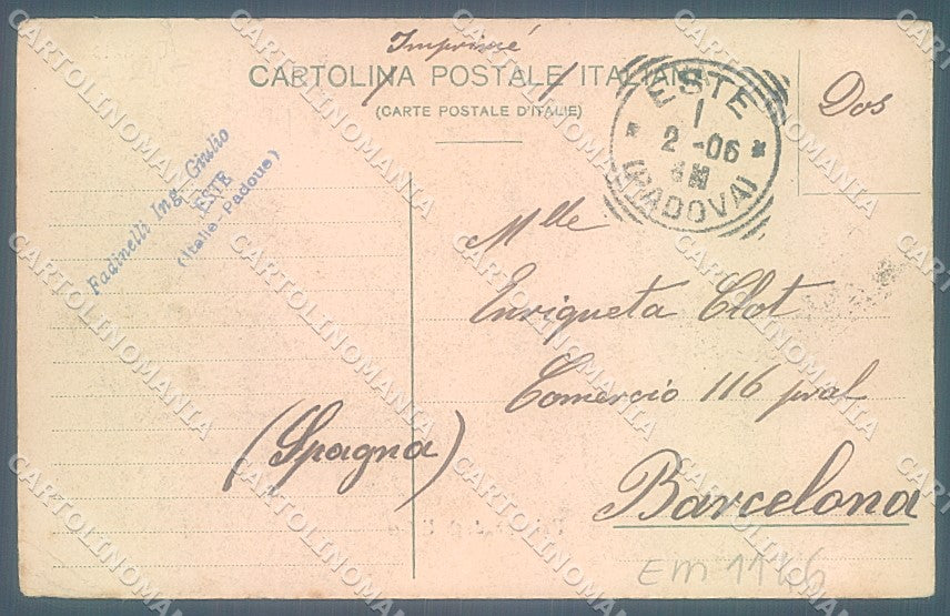 Taranto Città Palazzo degli Uffizi PIEGHINA cartolina JK6834 – retro