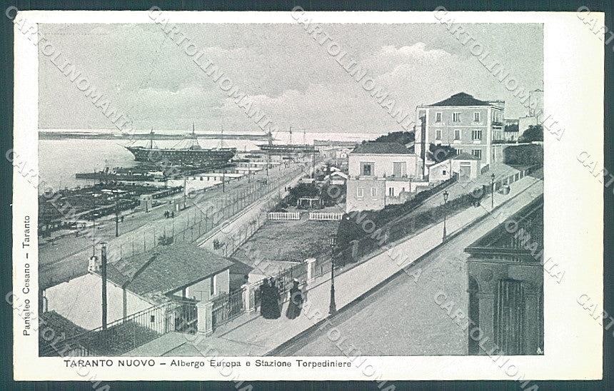 Taranto Città Albergo Europa Porto Stazione Torpediniere cartolina JK6836 – fronte