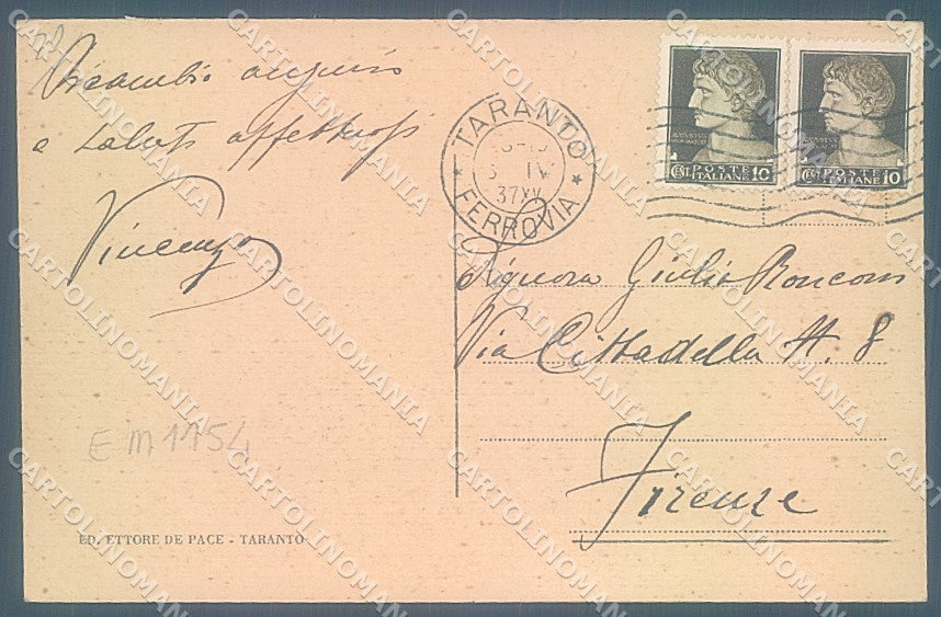 Taranto Città Palazzo Poste cartolina JK6839 – retro