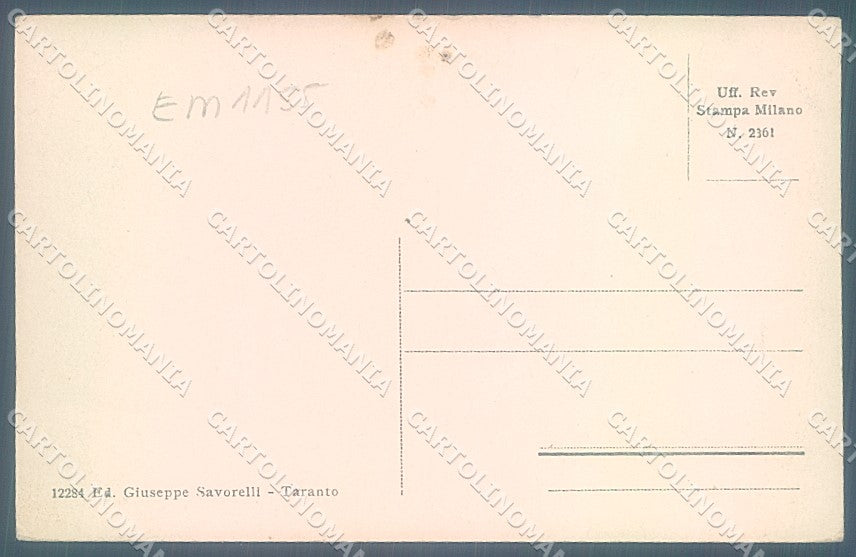 Taranto Città Via d'Aquinio cartolina JK6840 – retro