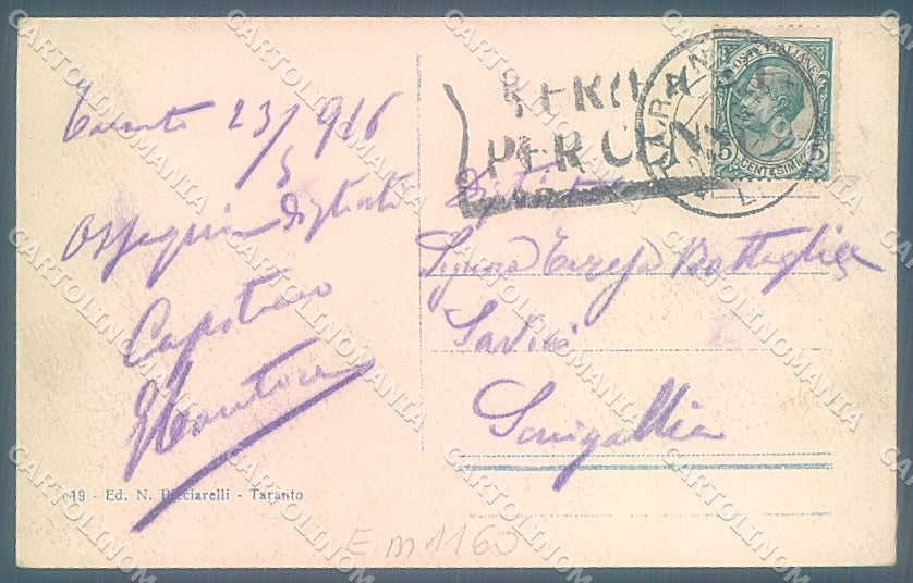 Taranto Città Via d'Aquinio cartolina JK6842 – retro