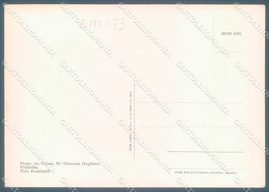 Catanzaro Filadelfia saluti da la Ficarazza FG cartolina JK6846 – retro