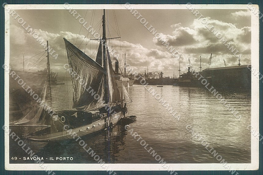 Savona Città Veliero Porto Foto cartolina JK6855 – fronte