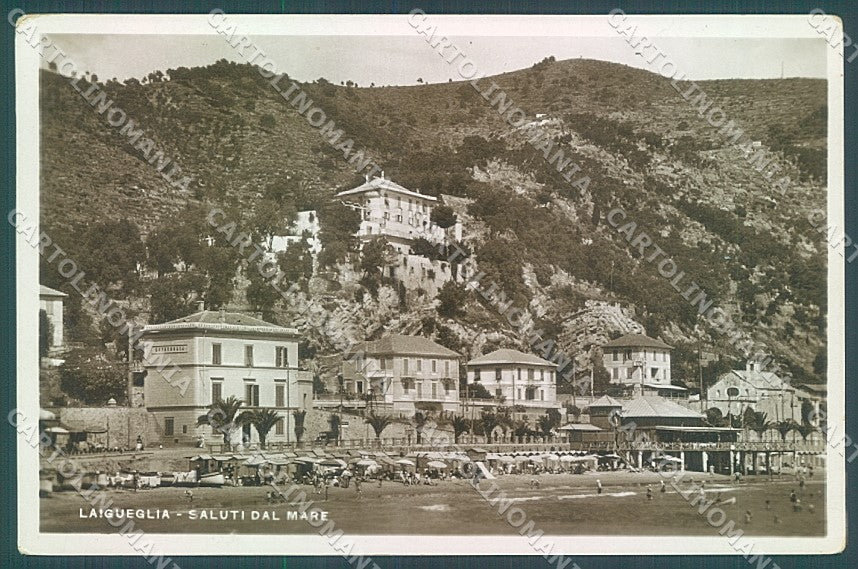 Savona Laigueglia Spiaggia saluti da Foto cartolina JK6860 – fronte