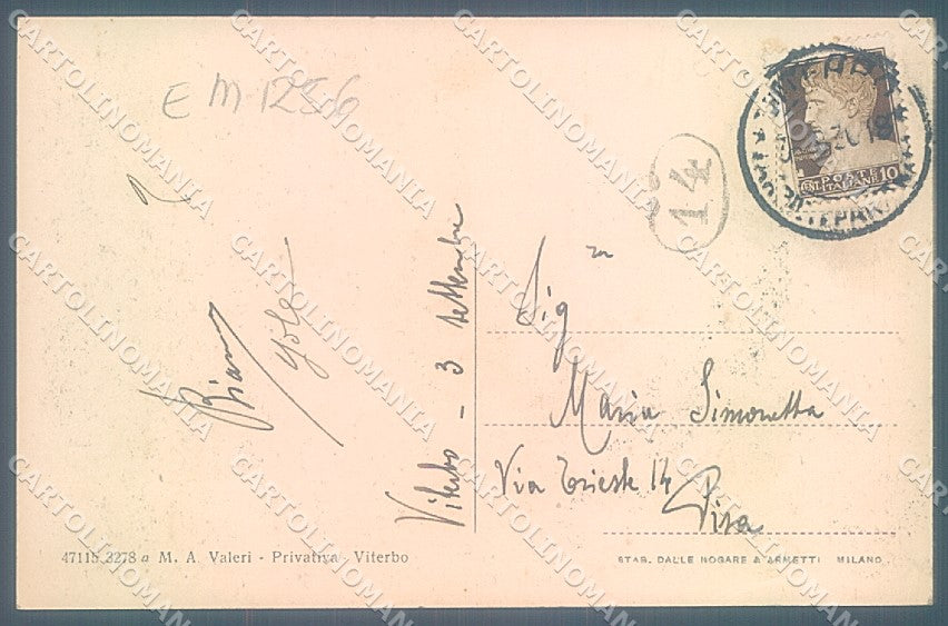 Viterbo Città Chiesa di San Pellegrino cartolina JK6874 – retro
