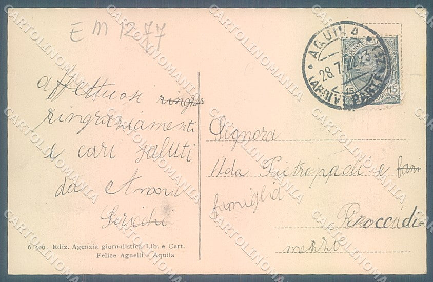 L'Aquila Città cartolina JK6878 – retro