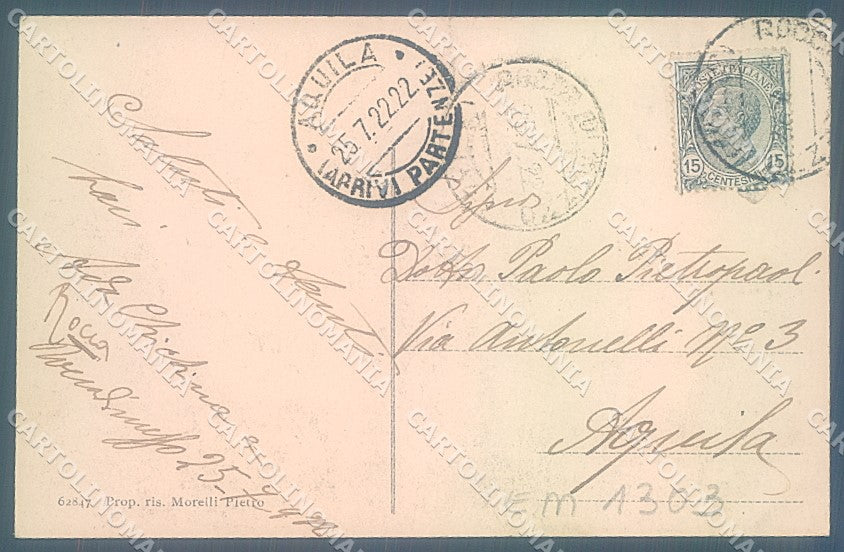L'Aquila Roccadimezzo Rocca di Mezzo cartolina JK6883 – retro