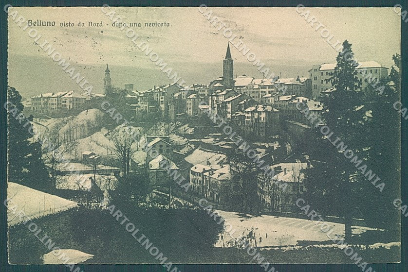 Belluno Città nevicata ABRASA Breveglieri 595 cartolina JK6890 – fronte