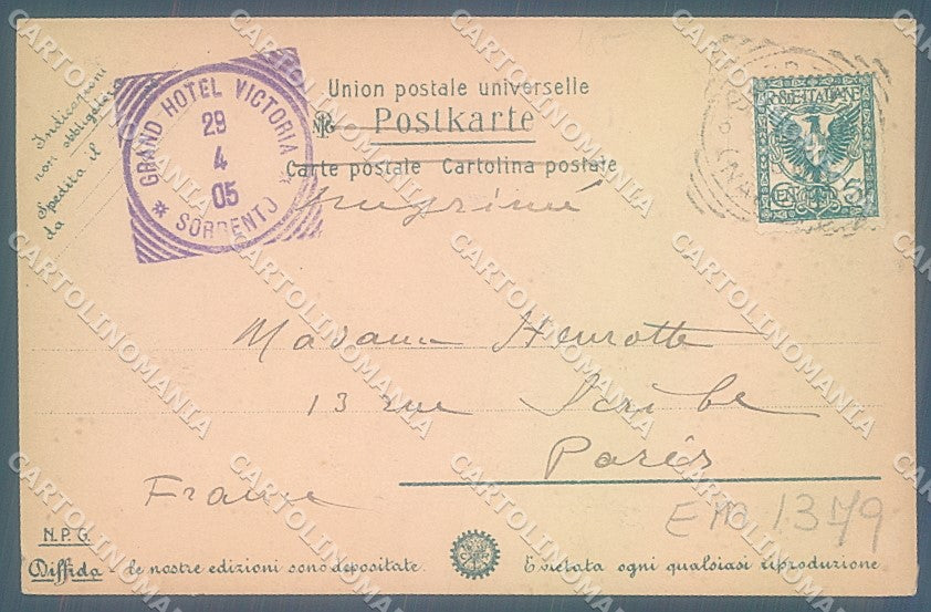 Napoli Sorrento NPG Foto cartolina JK6899 – retro