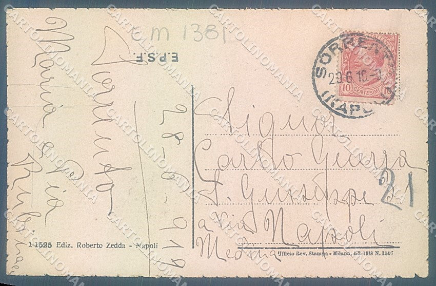Napoli Sorrento Vallata dei Mulini PIEGHINA cartolina JK6900 – retro