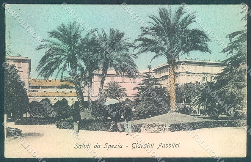 La Spezia Città Giardini Pubblici saluti da cartolina JK6941 – fronte