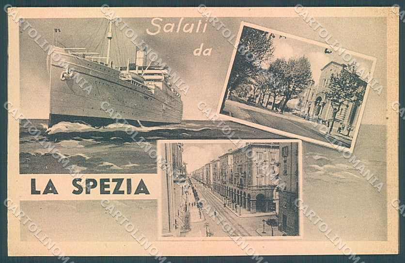 La Spezia Città saluti Da Nave cartolina JK6942 – fronte