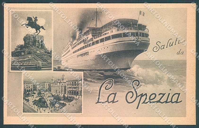 La Spezia Città saluti Da Nave cartolina JK6943 – fronte