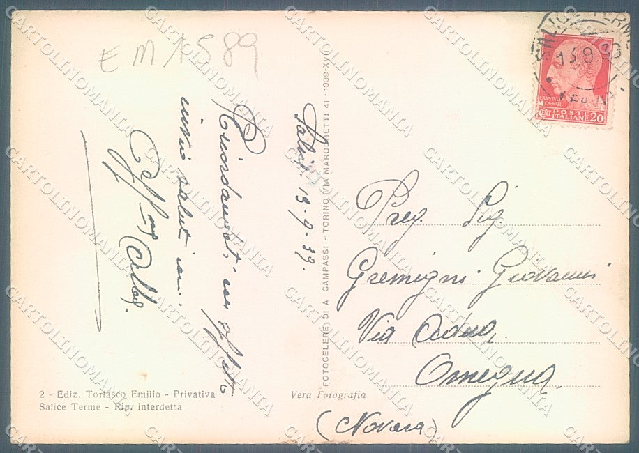 Pavia Salice Terme Caffè Teatro Foto FG cartolina JK6958 – retro