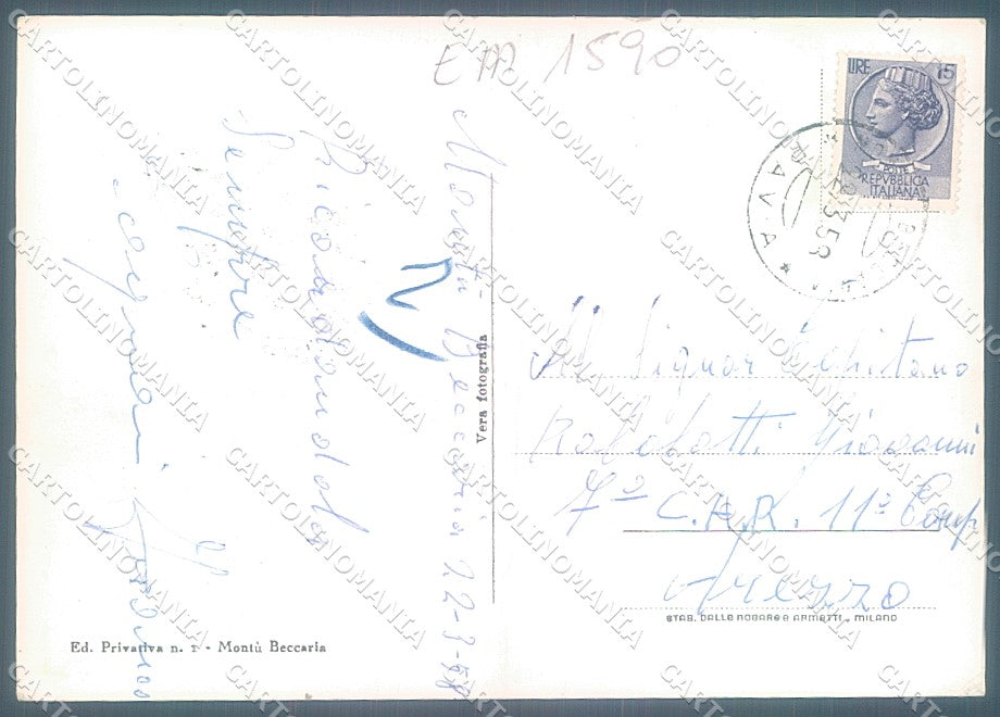 Pavia Montù Beccaria Foto FG cartolina JK6959 – retro