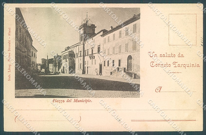 Viterbo Corneto Tarquinia Piazza del Municipio cartolina JK6962 – fronte