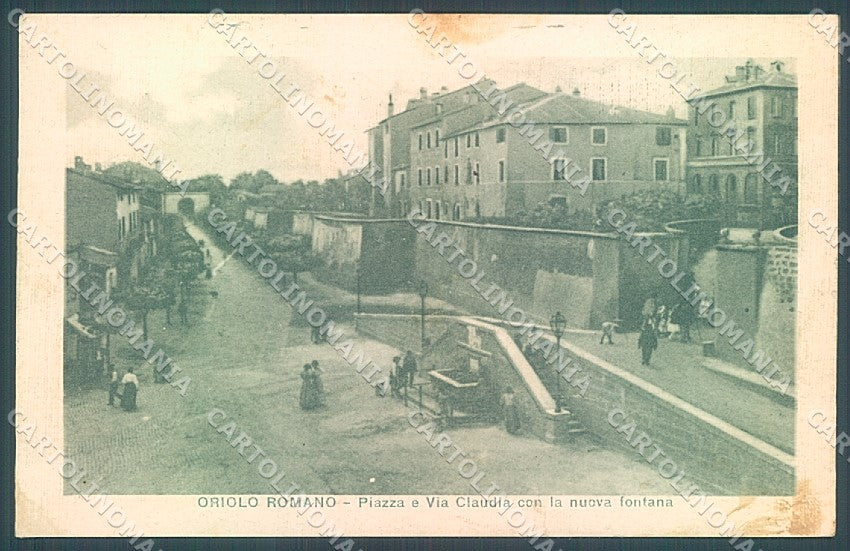 Viterbo Oriolo Romano Piazza Via Claudia MACCHIE cartolina JK6970 – fronte