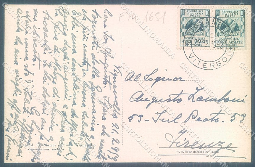 Viterbo Vignanello cartolina JK6974 – retro