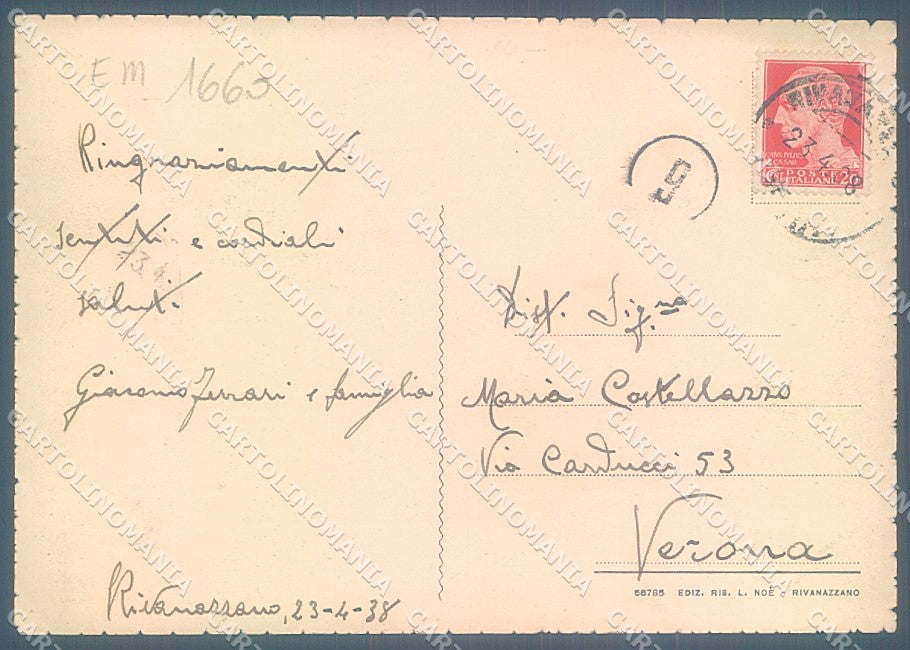 Pavia Rivanazzano PIEGHINE FG cartolina JK6975 – retro
