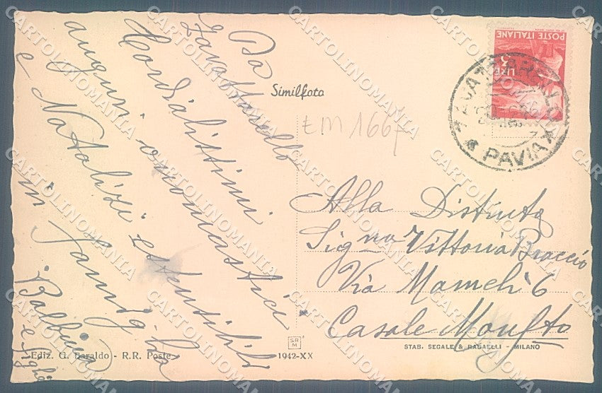 Pavia Zavattarello Castello Dal Verme cartolina JK6976 – retro