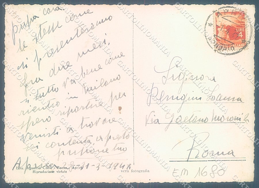Sondrio Aprica Foto FG cartolina JK6979 – retro