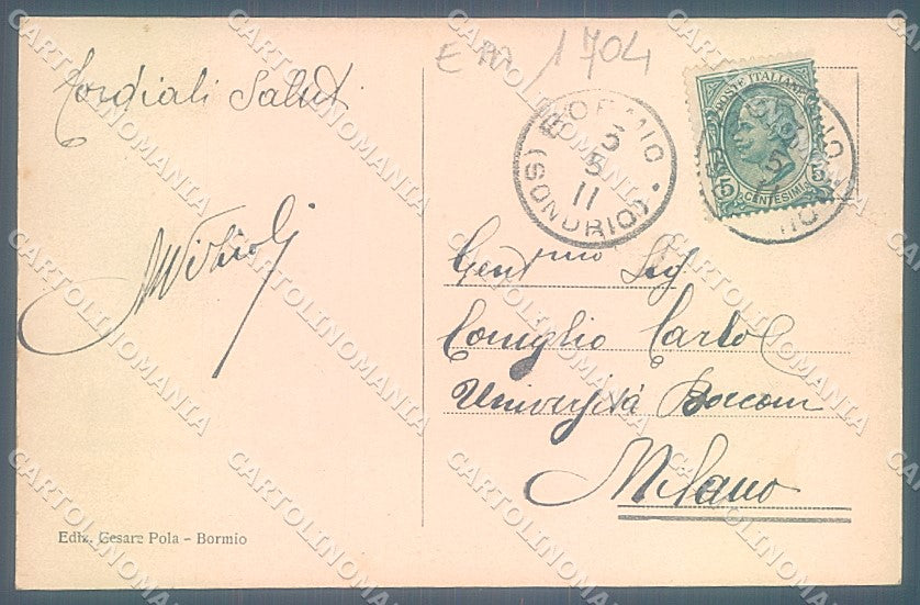 Sondrio Bormio cartolina JK6988 – retro