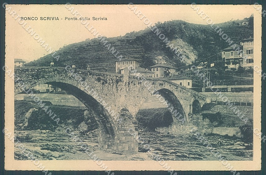 Genova Ronco Scrivia Ponte PIEGHE ANGOLO cartolina JK7012 – fronte