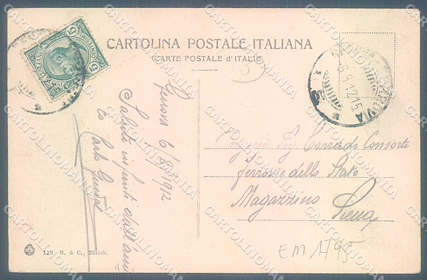 Genova Città Lanterna Porto Chiesa Brunner 112 cartolina JK7013 – retro