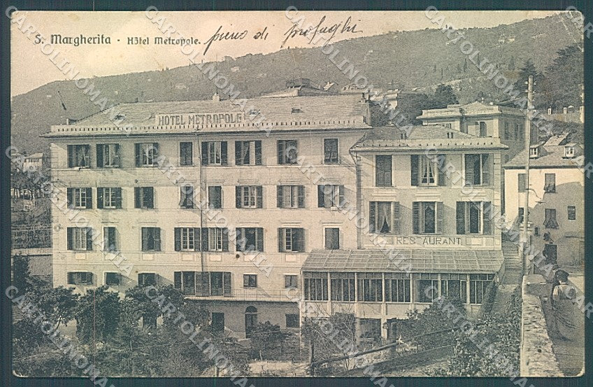Genova Santa Margherita Hotel Metropole Brunner 7125 PIEGA cartolina JK7014 – fronte