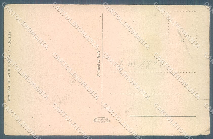 Gorizia Grado Spiaggia PIEGA cartolina JK7024 – retro