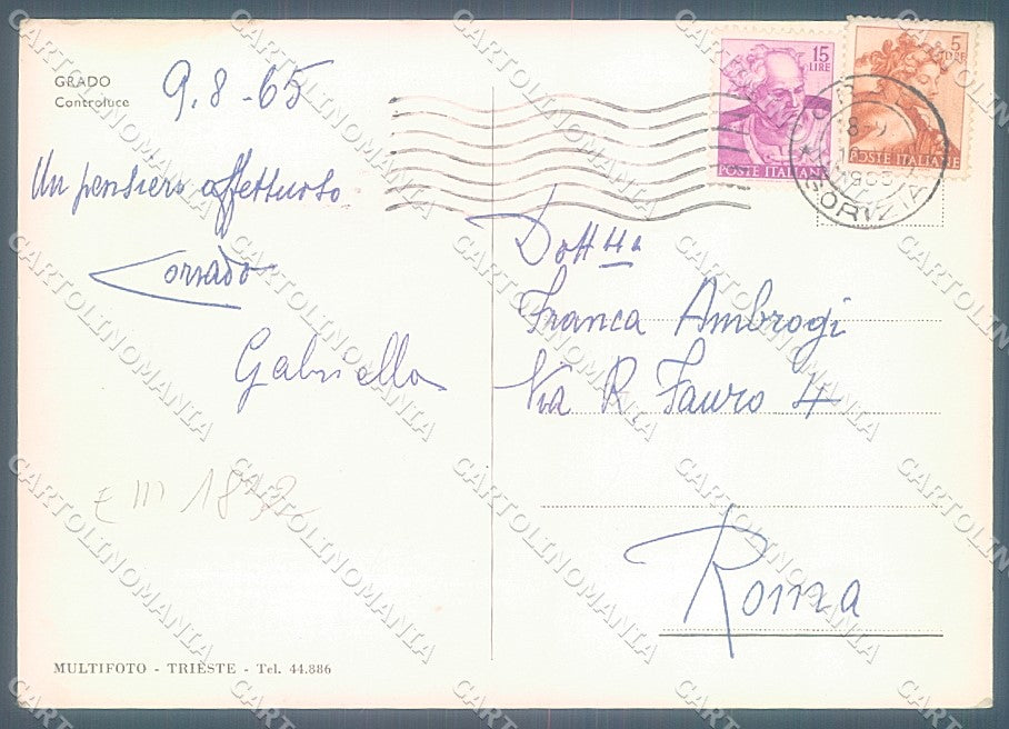 Gorizia Grado Spiaggia Foto FG cartolina JK7025 – retro