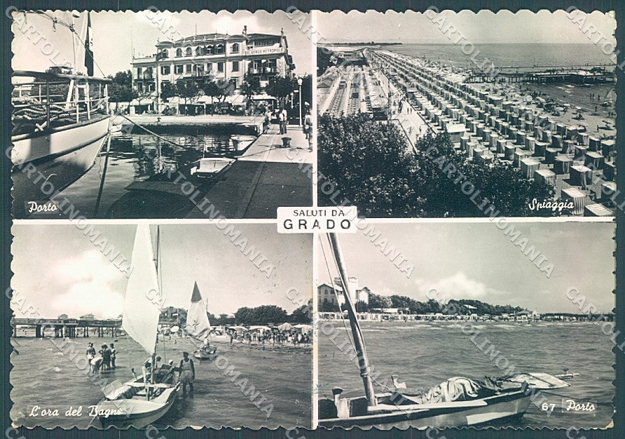 Gorizia Grado Porto Spiaggia saluti da Foto cartolina JK7026 – fronte