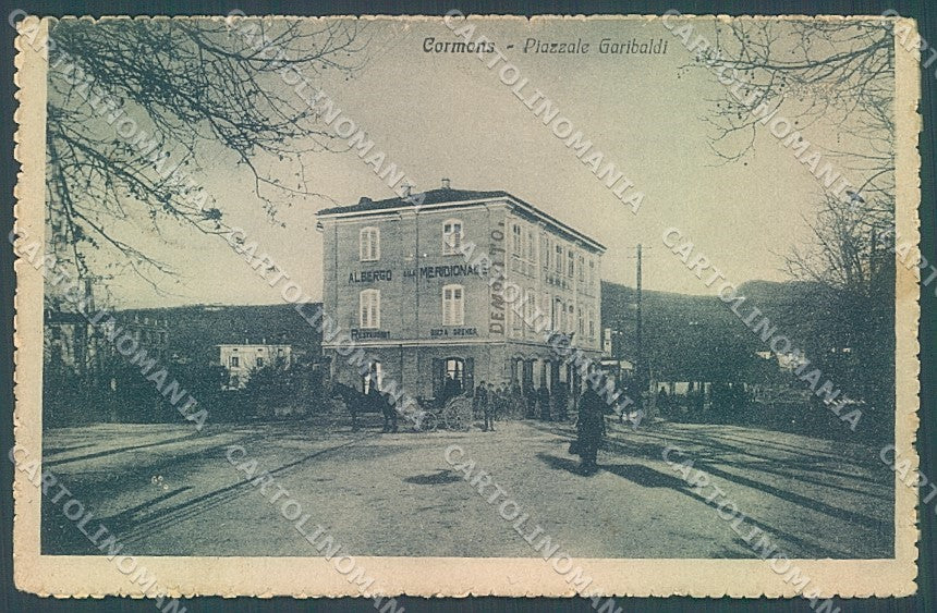 Gorizia Cormons Piazzale Garibaldi Albergo REINCOLLATA cartolina JK7029 – fronte